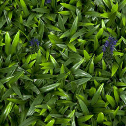 GreenBrokers Artificial Green Wall Hedge With Leaf Foliage And Purple Flowers (Pack Of 4) -Uv Stable Vertical Garden - thumbnail 4