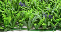 GreenBrokers Artificial Green Wall Hedge With Leaf Foliage And Purple Flowers (Pack Of 4) -Uv Stable Vertical Garden - thumbnail 6