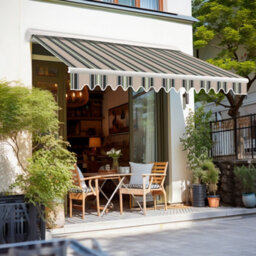 Sundaze 4.5X3M Half Cassette Electric Awning Retractable Garden Sun Shade Sail Canopy Multi-Stripe - thumbnail 1