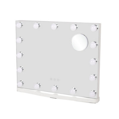 Darphe White Hollywood Led Lighted Makeup Mirror With 10X Magnification And 3 Lighting Modes, 50Cm W X 10Cm D X 42Cm H - image 1