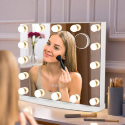 Darphe White Hollywood Led Lighted Makeup Mirror With 10X Magnification And 3 Lighting Modes, 50Cm W X 10Cm D X 42Cm H - thumbnail 2