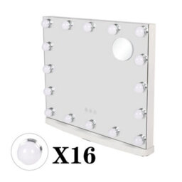Darphe White Hollywood Led Lighted Makeup Mirror With 10X Magnification And 3 Lighting Modes, 50Cm W X 10Cm D X 42Cm H - thumbnail 5