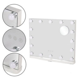 Darphe White Hollywood Led Lighted Makeup Mirror With 10X Magnification And 3 Lighting Modes, 50Cm W X 10Cm D X 42Cm H - thumbnail 6