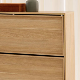 Sweeek - Shoe Cabinet With 3 Flip Drawers Wood Decor Natural 75X26X120 Cm - Kuba - thumbnail 7