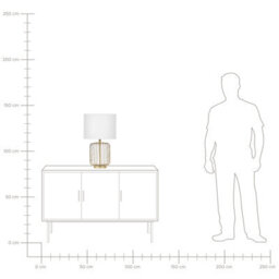 Beliani Gold Cage Table Lamp With White Cotton Shade For Bedroom And Living Room - Compact Modern Desk And Bedside Lamp - thumbnail 8