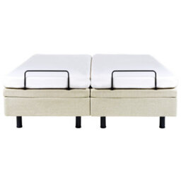 Beliani Adjustable Bed Without Headboard Fabric Castellan 160 X 200 Cm (Eu King Size) Beige - thumbnail 8