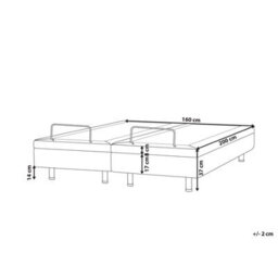 Beliani Adjustable Bed Without Headboard Fabric Castellan 160 X 200 Cm (Eu King Size) Beige - thumbnail 3