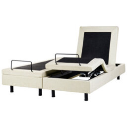 Beliani Adjustable Bed Without Headboard Fabric Castellan 160 X 200 Cm (Eu King Size) Beige - thumbnail 6