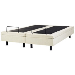 Beliani Adjustable Bed Without Headboard Fabric Castellan 160 X 200 Cm (Eu King Size) Beige - thumbnail 4