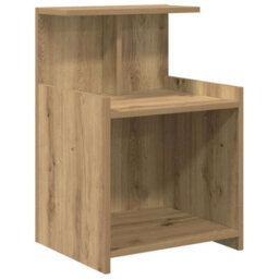 Berkfield Modern Bedside Cabinet - Artisan Oak - 40 X 35 X 60 Cm - Engineered Wood - thumbnail 1