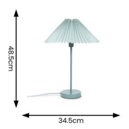 Valuelights Akira Blue Metal Table Lamp With Pleated Lampshade - Led Bulb Included - thumbnail 9