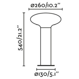 Luminosa Lighting Luminosa Blubs Outdoor Bollard Dark Grey 1X E27 Ip44 - thumbnail 2