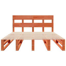 Berkfield Bed Frame Without Mattress Wax Brown 150X200 Cm King Size Solid Wood Pine - thumbnail 5