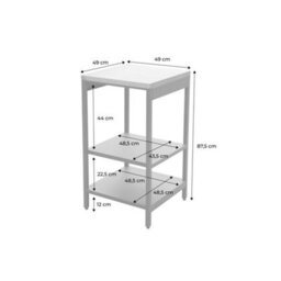 Sweeek - Steel Outdoor Kitchen With 2 Shelves, Grey Blue L49Cm - Naxos - thumbnail 5