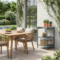 Sweeek - Steel Outdoor Kitchen With 2 Shelves, Grey Blue L49Cm - Naxos - thumbnail 1