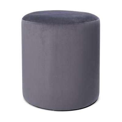 Adore Designs Victoria Plush Velvet Round Foot Stool Pouffe -  Grey - image 1