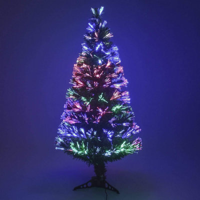 Wadan 6Ft Green Pre-Lit Multicolor Fibre Optic Artificial Christmas Tree - Xmas Tree With Solid Metal Stand - image 1