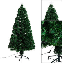 Wadan 6Ft Green Pre-Lit Multicolor Fibre Optic Artificial Christmas Tree - Xmas Tree With Solid Metal Stand - thumbnail 3