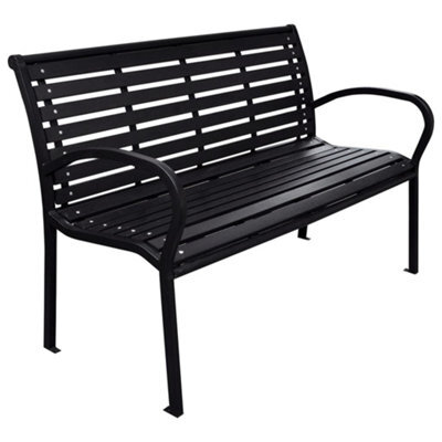 Vidaxl Garden Bench Black 116 Cm Steel And Wpc - image 1