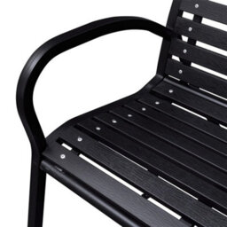 Vidaxl Garden Bench Black 116 Cm Steel And Wpc - thumbnail 4