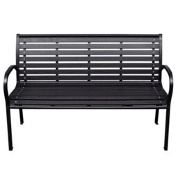 Vidaxl Garden Bench Black 116 Cm Steel And Wpc - thumbnail 2