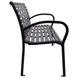 Vidaxl Garden Bench Black 116 Cm Steel And Wpc - thumbnail 3