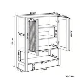 Beliani Shoe Storage Cabinet Beaulac Light Brown - thumbnail 3