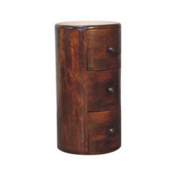 Wyld Haus Sorrento Chestnut Mango Wood Drum Chest Of 3 Drawers - thumbnail 4