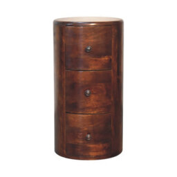 Wyld Haus Sorrento Chestnut Mango Wood Drum Chest Of 3 Drawers - thumbnail 2