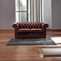 Chesterfield 2 Seater Antique Oxblood Leather Sofa Settee Bespoke In Classic Style - thumbnail 3