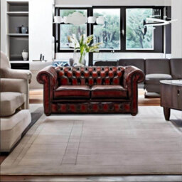 Chesterfield 2 Seater Antique Oxblood Leather Sofa Settee Bespoke In Classic Style - thumbnail 2