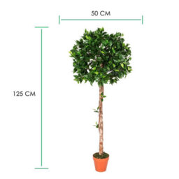 Homescapes Artificial Green Handcrafted Ficus Topiary Tree With Pot, 125 Cm (4 Ft) - thumbnail 4