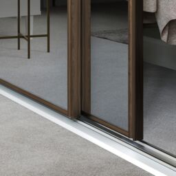 Spacepro Classic 1 Panel Mirrored Carini Walnut Effect Framed Sliding Wardrobe Door Set Of 3 (H)2220mm (W)2672mm - thumbnail 2