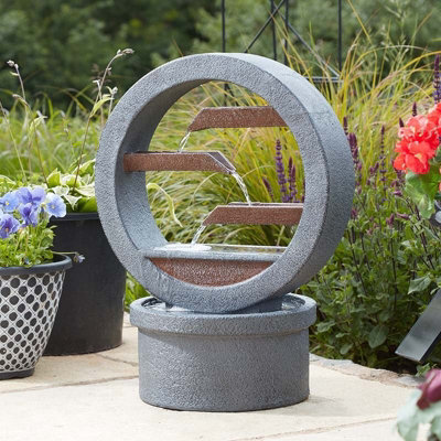 Smart Garden Solar Omega Cascade Garden Water Feature Fountain Waterfall Modern - image 1