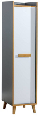 Arte Versatile Slimline Storage Cabinet - Werso W2, Anthracite & Oak Riviera, H1952mm W473mm D550mm - image 1