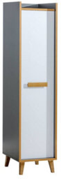 Arte Versatile Slimline Storage Cabinet - Werso W2, Anthracite & Oak Riviera, H1952mm W473mm D550mm - thumbnail 1