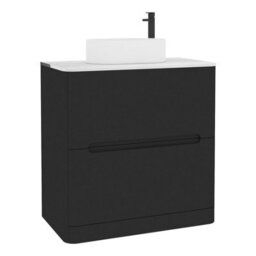 Royal Bathrooms Venice 800mm Matt Nocturne Black Freestanding Bathroom Countertop Vanity Unit 2 Drawer With Peak Basin - thumbnail 7