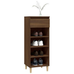 Berkfield Compact Shoe Cabinet Brown Oak 40X36X105 Cm Engineered Wood - thumbnail 8