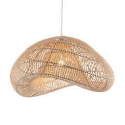 Luminosa Lighting Luminosa Misra Wire Frame Pendant Ceiling Light Natural Rattan, 1X E27 - thumbnail 1