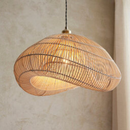 Luminosa Lighting Luminosa Misra Wire Frame Pendant Ceiling Light Natural Rattan, 1X E27 - thumbnail 4