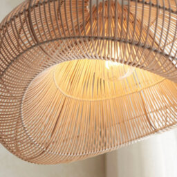 Luminosa Lighting Luminosa Misra Wire Frame Pendant Ceiling Light Natural Rattan, 1X E27 - thumbnail 5