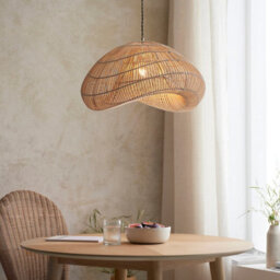 Luminosa Lighting Luminosa Misra Wire Frame Pendant Ceiling Light Natural Rattan, 1X E27 - thumbnail 2