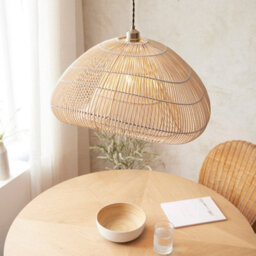 Luminosa Lighting Luminosa Misra Wire Frame Pendant Ceiling Light Natural Rattan, 1X E27 - thumbnail 3