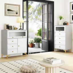 Bedroom Chest Of Drawers Modern Storage Cabinet W/pull Out Drawers - thumbnail 3