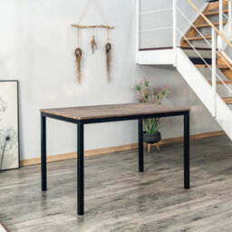 Nordlys 4-Person Metal And Gray Wood Dining Table Industrial Style Dining Room - thumbnail 9
