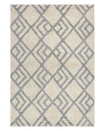 Beliani Beige Cotton Hand-Tufted Rug 140 X 200 Cm - Low Pile Geometric Design - thumbnail 1
