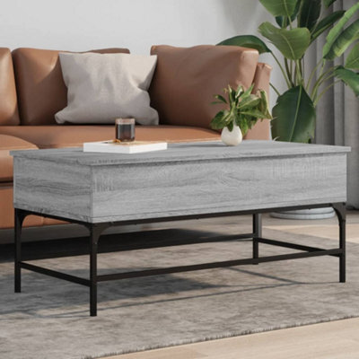 Berkfield Coffee Table Grey Sonoma 100X50X45 Cm Engineered Wood And Metal - image 1