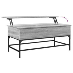 Berkfield Coffee Table Grey Sonoma 100X50X45 Cm Engineered Wood And Metal - thumbnail 8