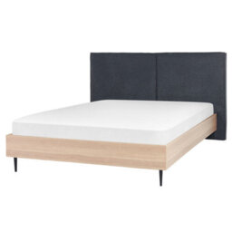 Beliani Bed Fabric Izernore 160 X 200 Cm (Eu King Size) Dark Grey - thumbnail 1