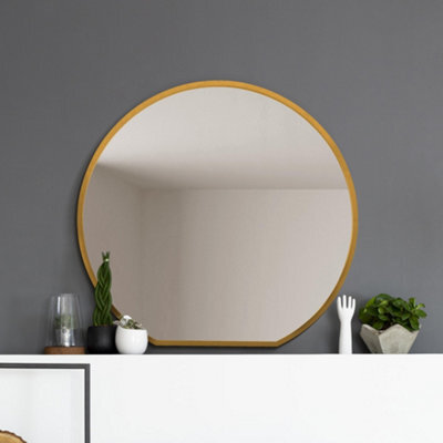 Mirroroutlet The Circulus Gold Framed Flat Bottom Circular Wall Mirror 105Cm X 100Cm - image 1